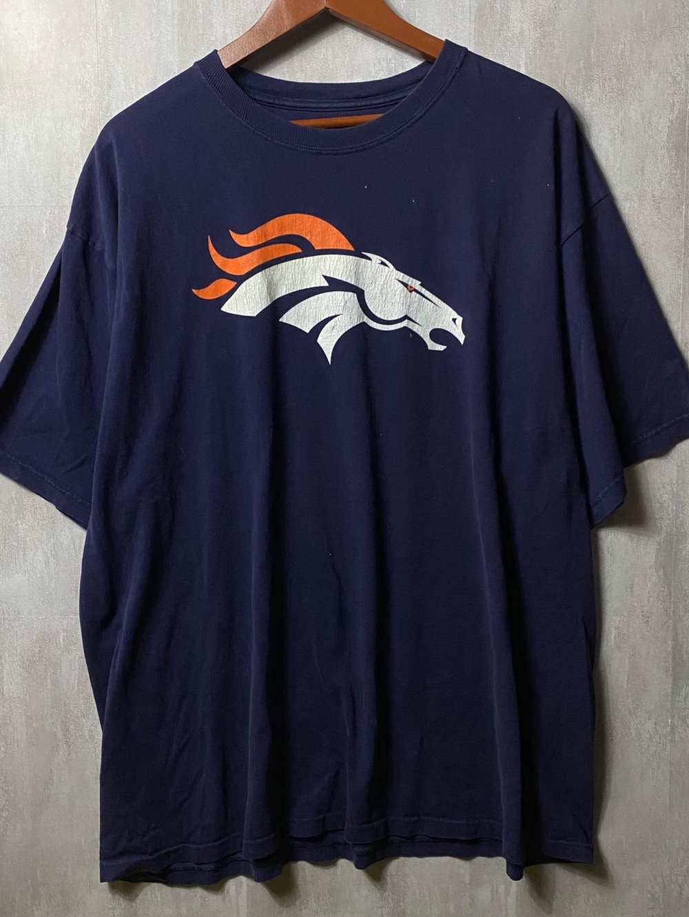 Vintage Reebok Denver Broncos Graphic Tee Mens 2XL Oversized Navy Blue NFL